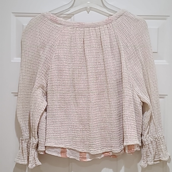 Zara Blouse With Striped Lining and Tassels Size XL - Picture 7 of 7